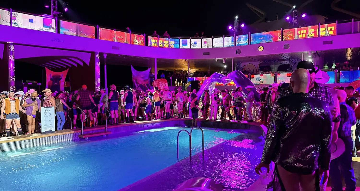 A theme party on board a big ship gay cruise.