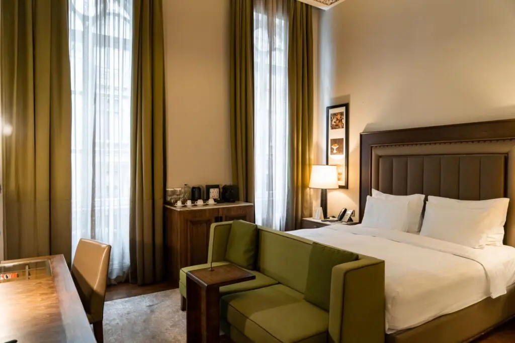 A guest room at The Bank Hotel in Istanbul, one of our Turkey Gay-Welcoming Hotels