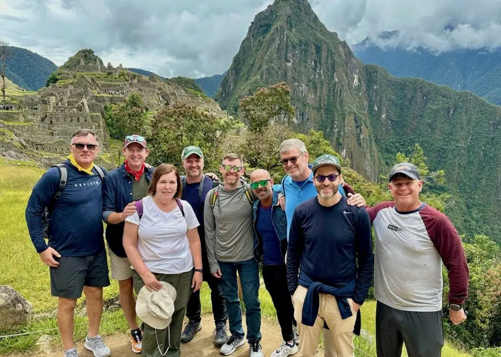 Peru gay trip group at Machu Picchu