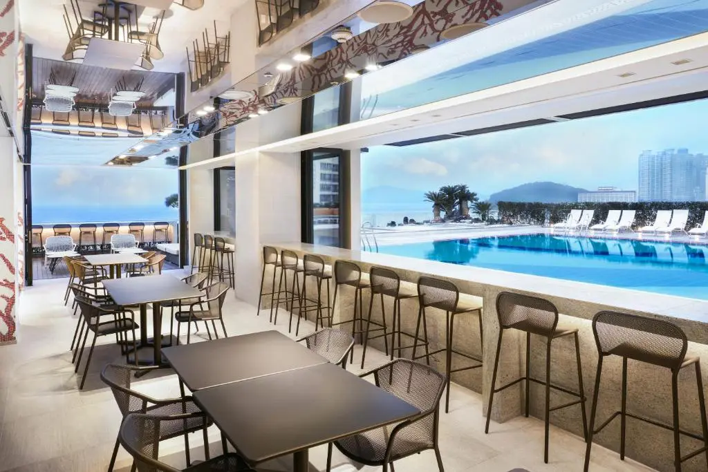 The restaurant at the Paradise Hotel in Busan, one of our South Korea gay-welcoming hotels.