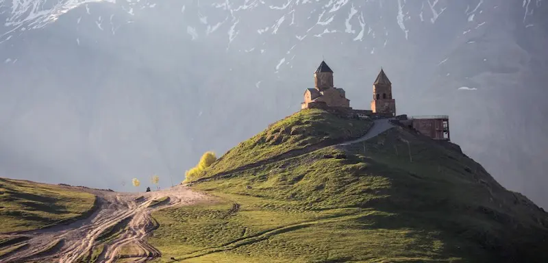 Gergeti Church in Georgia, an epic new gay group destination.