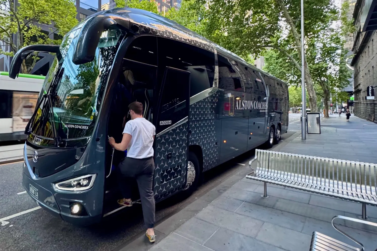 A tour bus in Australia ready for Passenger Princesses to board