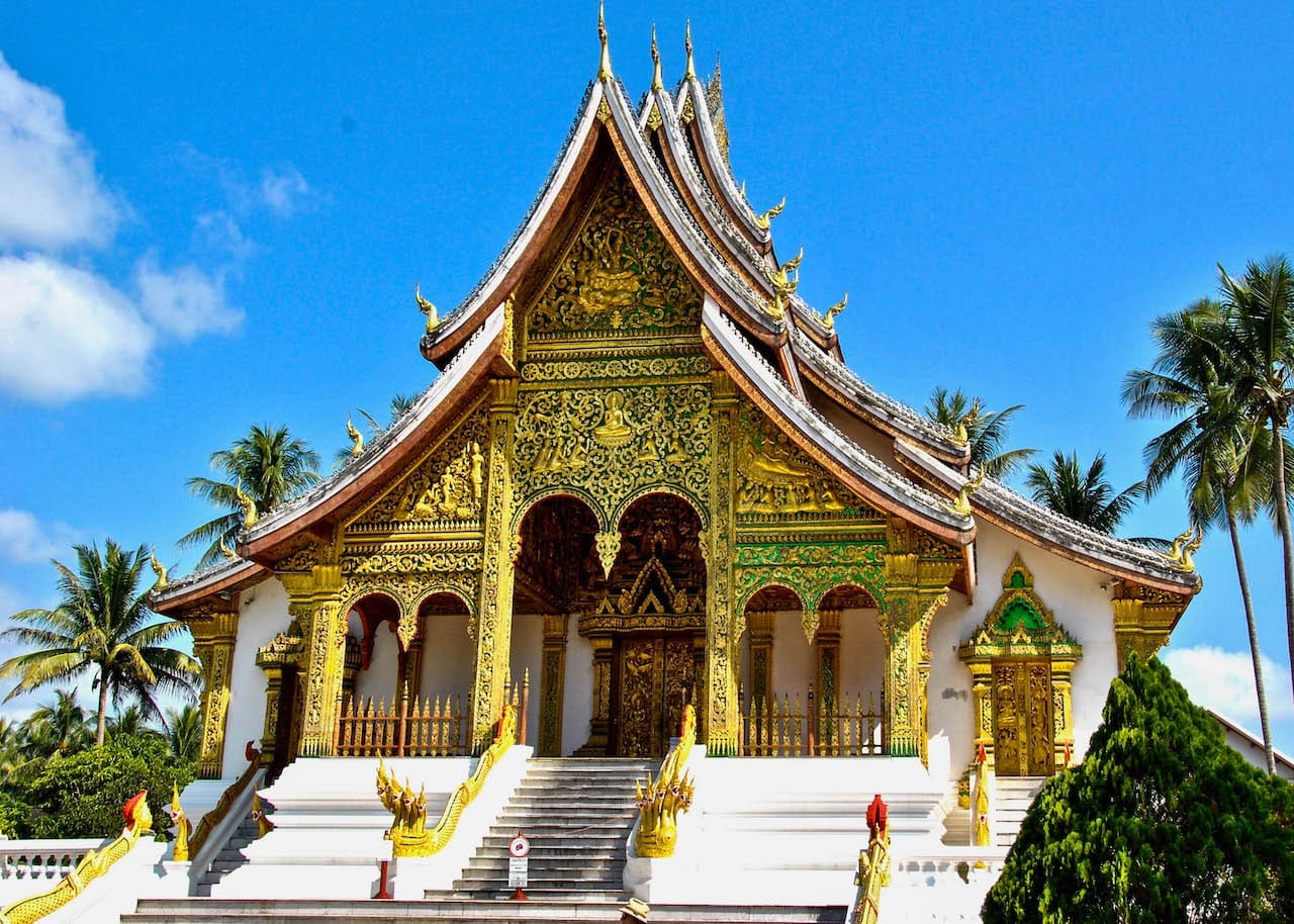 An elaborate Buddhist temple in Luang Prabang.