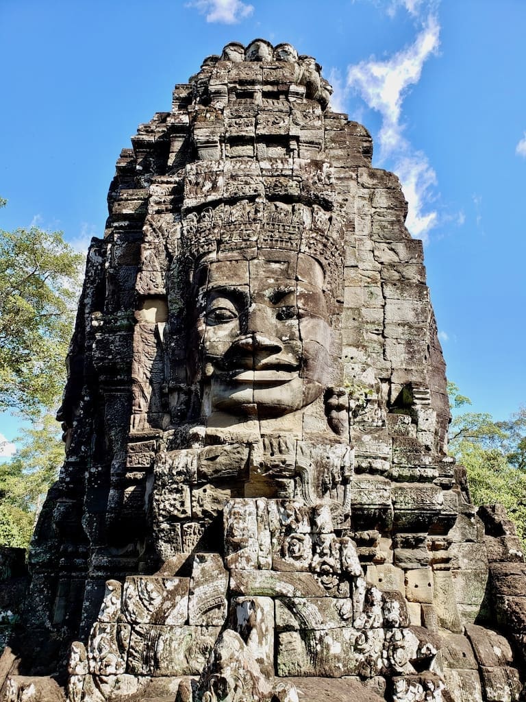 One of the 54 gothic towers in Bayon featuring 216 face statues.