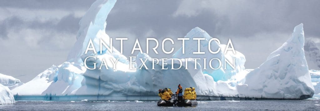The header image for Out Adventures' gay cruise in Antarctica.