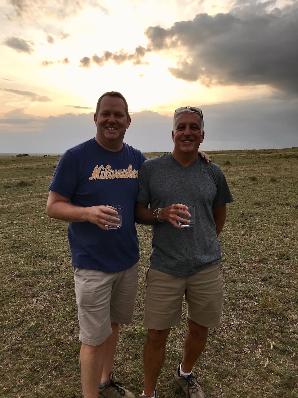 Two gay men on vacation in Kenya.