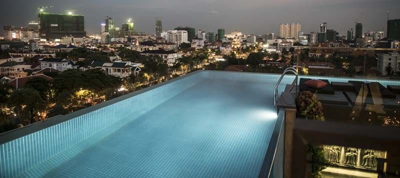 Aquarius Hotel's pool in Phnom Penh