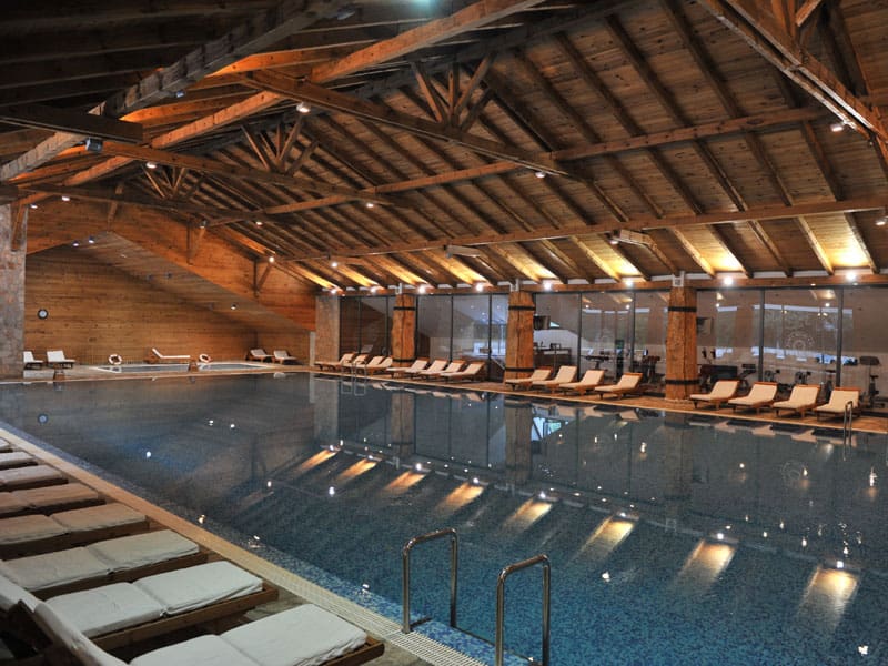 The indoor pool at Bianca Resort & Spa in Mojkovac, Montenegro.