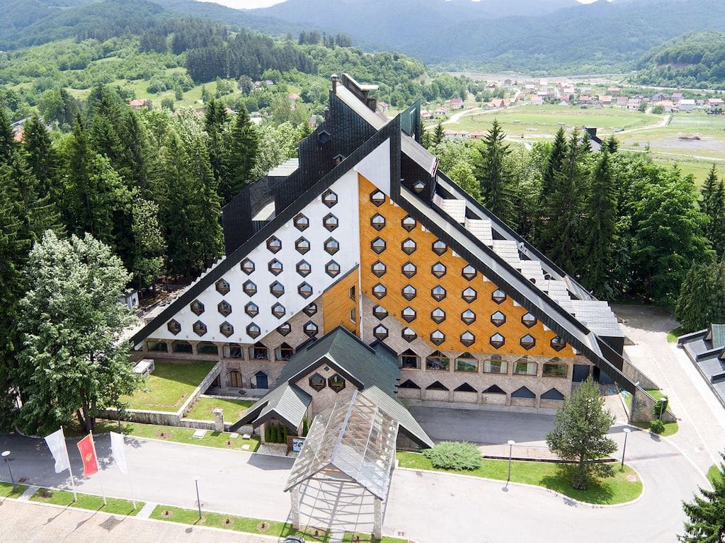 The beautiful exterior of Bianca Resort & Spa in Mojkovac, Montenegro.