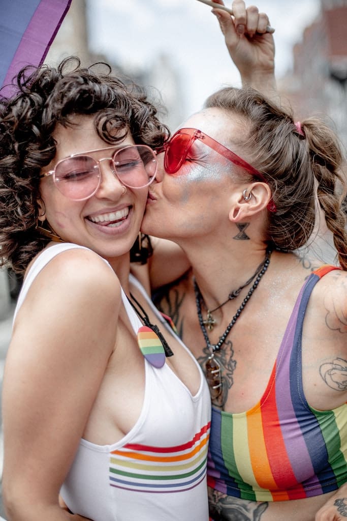 A female couple enjoying Sydney Mardi Gras