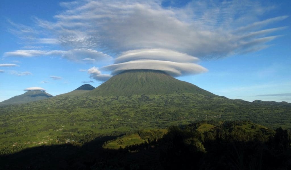 The Five Volcanoes National Park, where we'll go on our gay Rwanda gorilla trek.
